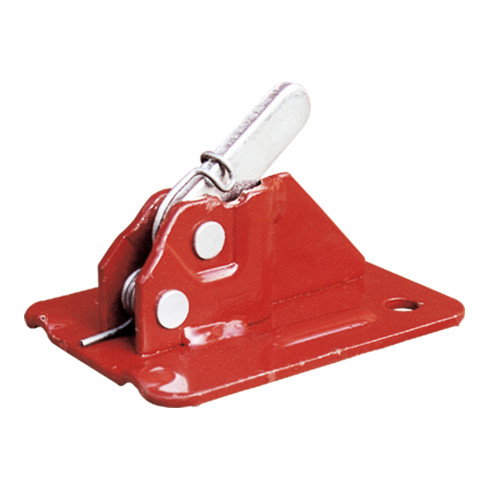 Schake Exzenterklemme „Schalblitz“, mit angeschweißter Verstärkungsecke, rot lackiert