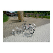 Schake Fahrradständer, Radeinstellung einseitig für 2 Fahrräder + gebogenen Haltebügeln + Kunststoffschutz