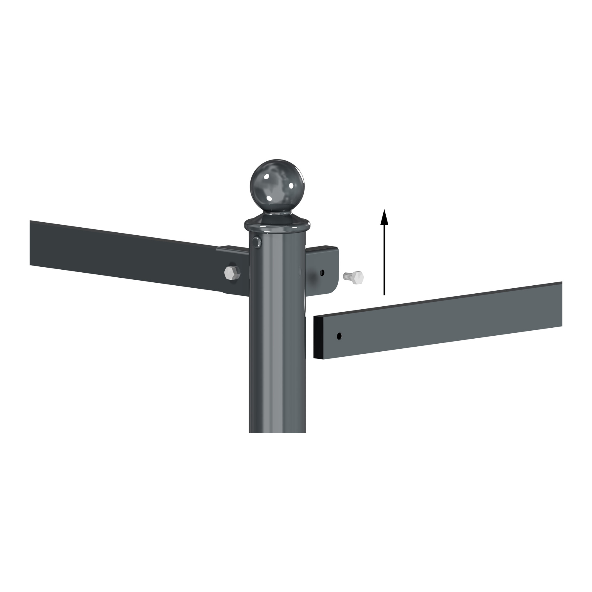 Schake Flachstahl 45X15mm für Barriere, System Länge:2000mm, beschichtet, RAL 6005