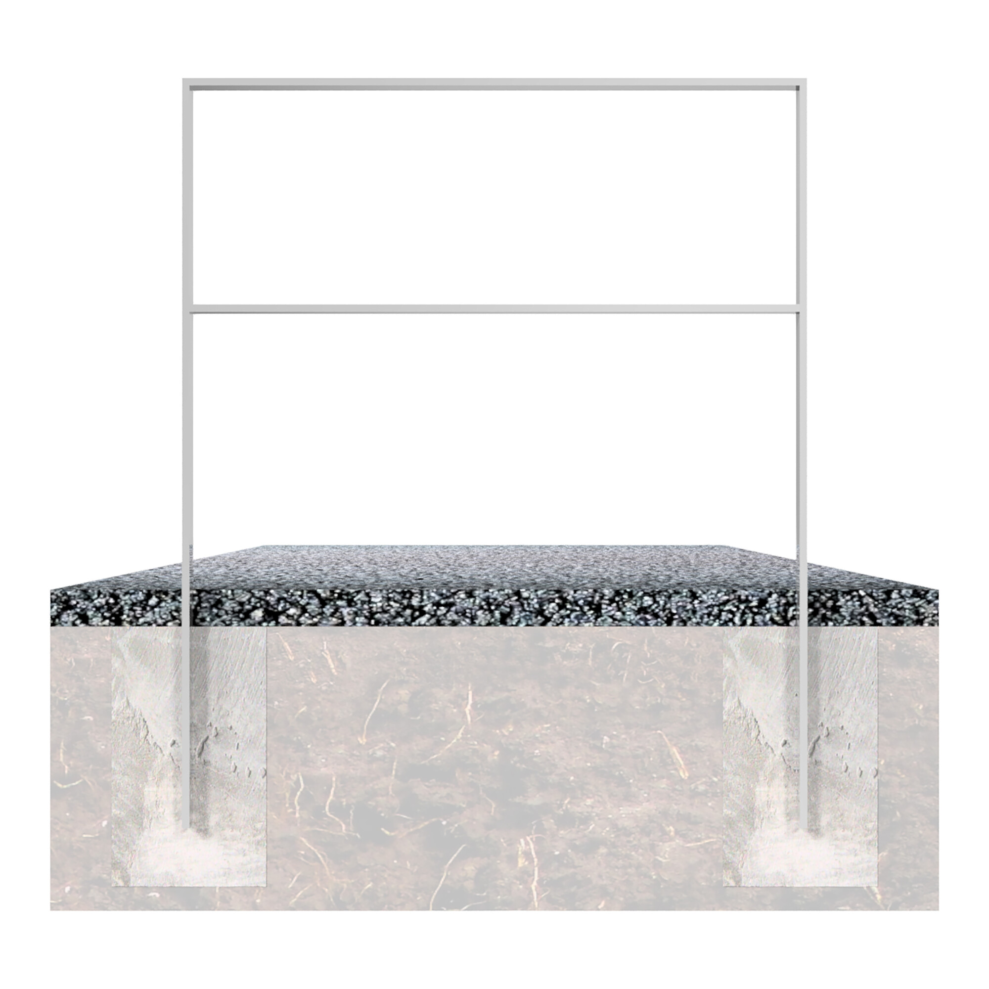 Schake Flachstahlbügel 50x12mm, Breite: 750mm Gesamthöhe:1200 mm + Querholm feuerverzinkt