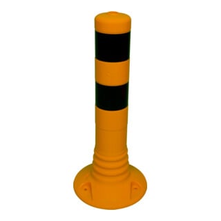 Schake Flexipfosten gelb, selbstaufrichtend, Ø 80 mm, Höhe: 450 mm + 2 schwarzen Streifen, inkl Befestigungsmaterial