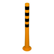 Schake Flexipfosten gelb, selbstaufrichtend, Ø 80 mm, Höhe: 1000 mm + 4 schwarzen Streifen, inkl Befestigungsmaterial