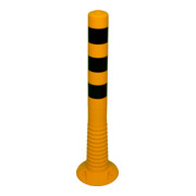 Schake Flexipfosten gelb, selbstaufrichtend, Ø 80 mm, Höhe: 750 mm + 3 schwarzen Streifen, inkl Befestigungsmaterial