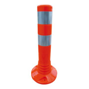 Schake Flexipfosten rot, selbstaufrichtend, Ø 80mm, Höhe: 450mm + 2 weiß refl. Streifen, inkl Befestigungsmaterial