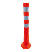 Schake Flexipfosten rot, selbstaufrichtend, Ø 80mm, Höhe: 750mm + 3 weiß refl. Streifen, inkl Befestigungsmaterial