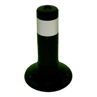 Schake Flexipfosten schwarz, selbstaufrichtend, Ø 80mm, Höhe: 300mm + 1 weiß refl. Streifen, inkl Befestigungsmaterial
