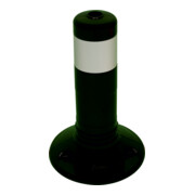 Schake Flexipfosten schwarz, selbstaufrichtend, Ø 80mm, Höhe: 300mm + 1 weiß refl. Streifen, inkl Befestigungsmaterial