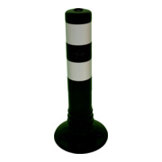Schake Flexipfosten schwarz, selbstaufrichtend, Ø 80mm, Höhe: 450mm + 2 weiß refl. Streifen, inkl Befestigungsmaterial