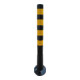 Schake Flexipfosten schwarz, selbstaufrichtend, Ø 80mm, Höhe: 1000mm + 4 gelb refl. Streifen, inkl Befestigungsmaterial-1