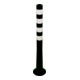 Schake Flexipfosten schwarz, selbstaufrichtend, Ø 80mm, Höhe: 1000mm + 4 weiß refl. Streifen, inkl Befestigungsmaterial-1