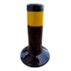 Schake Flexipfosten schwarz, selbstaufrichtend, Ø 80mm, Höhe: 300mm + 1 gelb refl. Streifen, inkl Befestigungsmaterial-1