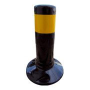 Schake Flexipfosten schwarz, selbstaufrichtend, Ø 80mm, Höhe: 300mm + 1 gelb refl. Streifen, inkl Befestigungsmaterial
