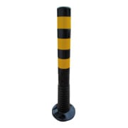 Schake Flexipfosten schwarz, selbstaufrichtend, Ø 80mm, Höhe: 750mm + 3 gelb refl. Streifen, inkl Befestigungsmaterial