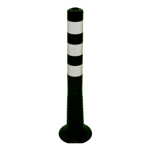 Schake Flexipfosten schwarz, selbstaufrichtend, Ø 80mm, Höhe: 750mm + 3 weiß refl. Streifen, inkl Befestigungsmaterial