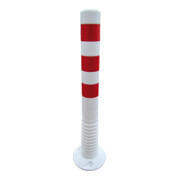 Schake Flexipfosten weiß UV, Beständig, selbstaufrichtend, Ø 80mm, Höhe: 750mm + 3 rot refl. Streifen