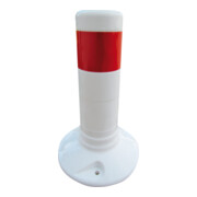 Schake Flexipfosten weiß (UV, Beständig), selbstaufrichtend, Ø 80mm, Höhe: 300mm + 1 rot refl. Streifen