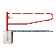 Schake Gatterschranke drehbar 2,00m + Dreikantverschluß Drehpfosten: Ø 102mm, Schrankenarm: Ø 60mm zum Einbetonieren, beschichtet, rot / weiß