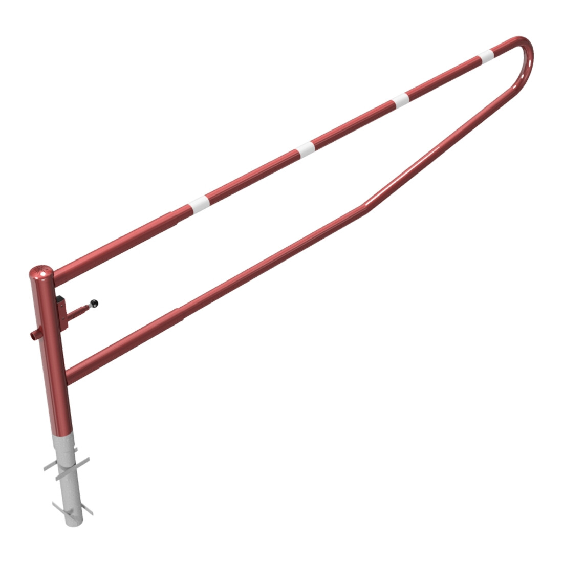 Schake Gatterschranke drehbar 3,50m für Vorhangschloss, rot / weiß