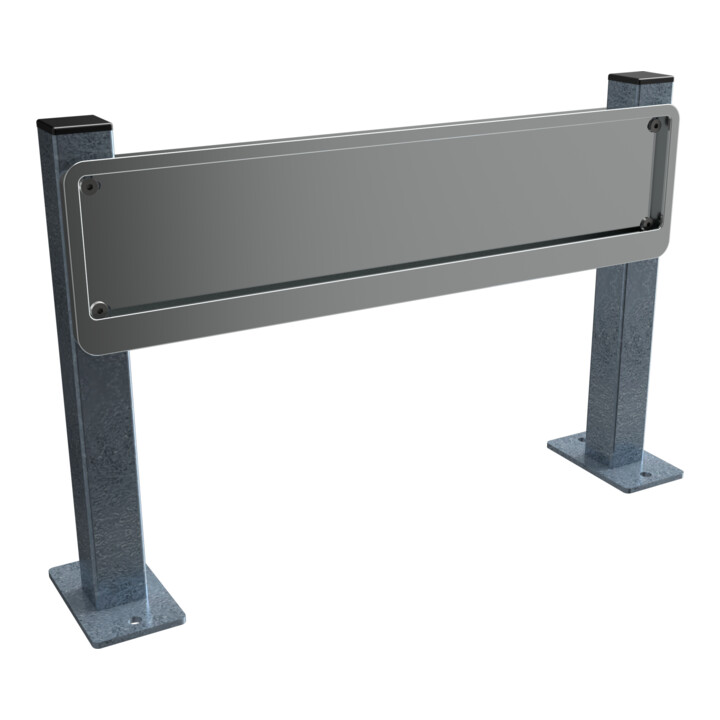 Set Schake Barriere aus Aluminiumprofil 100x20mm + Absperrkette