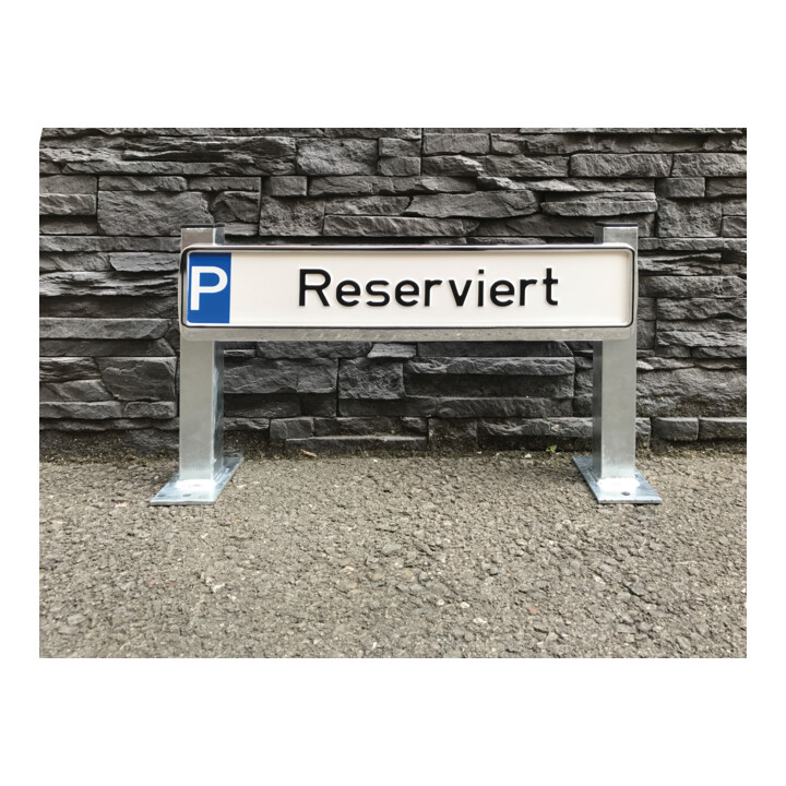 Schake Haltevorrichtung für Parkplatzbeschilderung, 2 Stützpfosten 40x40mm, + Kennzeichenhalter (inkl.), Höhe: 350mm