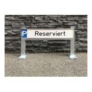 Schake Haltevorrichtung für Parkplatzbeschilderung, zum Einbetonieren, 2 Stützpfosten 40x40mm, + Kennzeichenhalter (inkl.), Höhe: 500mm-2