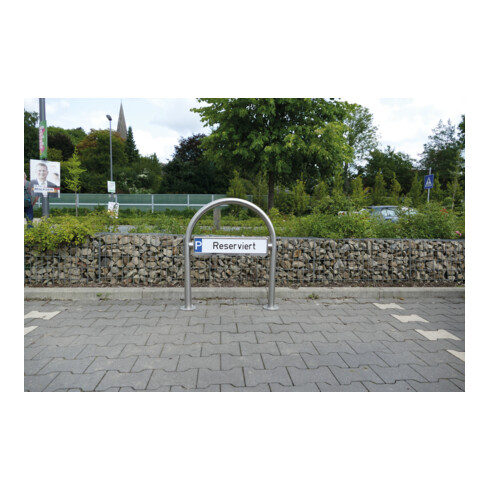 Schake Haltevorrichtung für Parkplatzbeschilderung, zum Einbetonieren, 2 Stützpfosten 40x40mm, + Kennzeichenhalter (inkl.), Höhe: 500mm