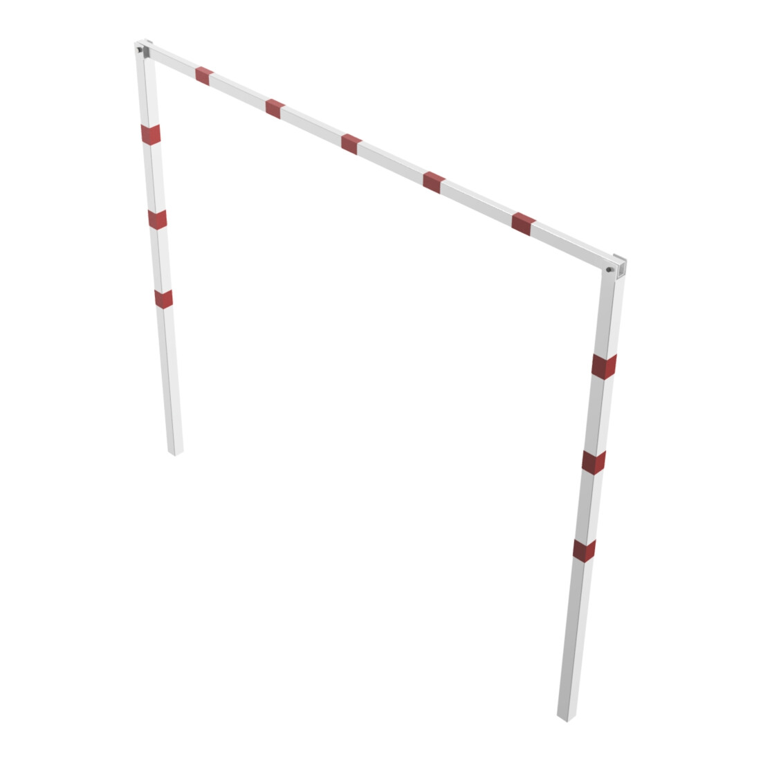 Schake Höhenbegrenzer 70x70mm, feststehend, zum Einbetonieren, 2,00m Gesamtbreite: 3,00m, weiß / rot