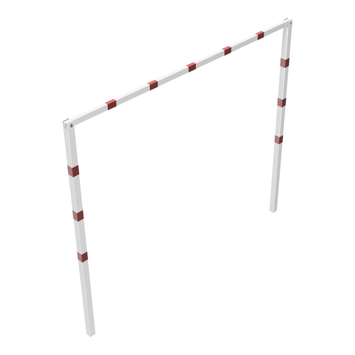 Schake Höhenbegrenzer 70x70mm, feststehend, zum Einbetonieren, 2,00m Gesamtbreite: 3,00m, weiß / rot