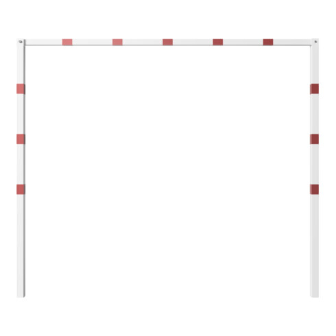 Schake Höhenbegrenzer 70x70mm, feststehend, zum Einbetonieren, 2,00m Gesamtbreite: 3,00m, weiß / rot