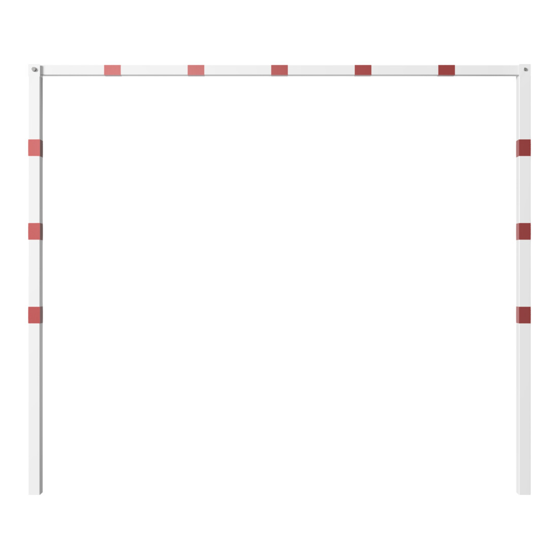 Schake Höhenbegrenzer 70x70mm, feststehend, zum Einbetonieren, 2,00m Gesamtbreite: 3,00m, weiß / rot