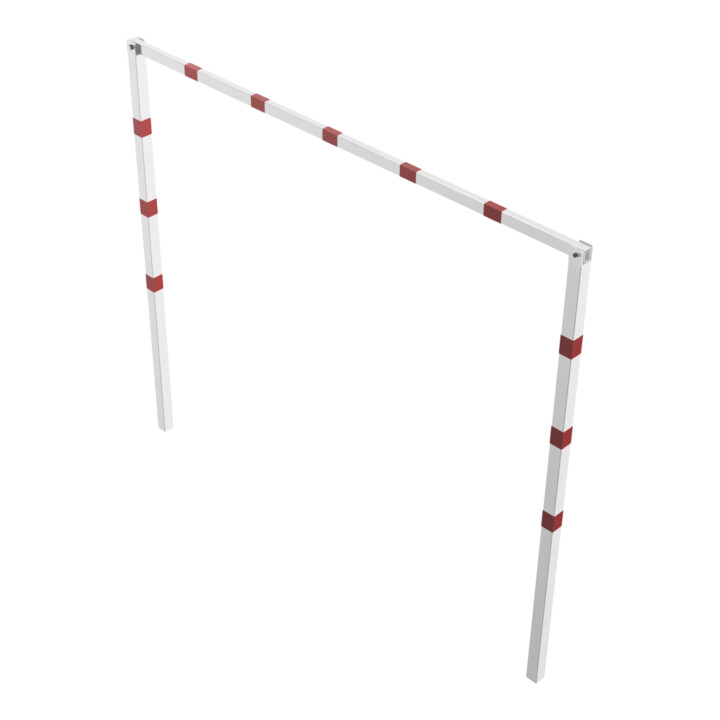 Schake Höhenbegrenzer 70x70mm, feststehend, zum Einbetonieren, 2,00m Gesamtbreite: 3,00m, weiß / rot