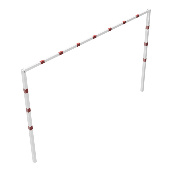 Schake Höhenbegrenzer 70x70mm, feststehend, zum Einbetonieren, 2,00m Gesamtbreite: 4,00m, weiß / rot