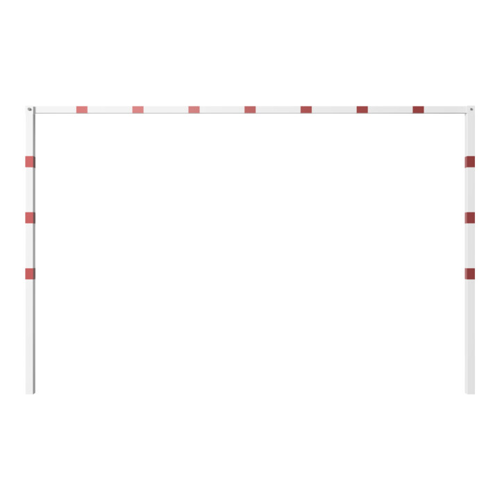 Schake Höhenbegrenzer 70x70mm, feststehend, zum Einbetonieren, 2,00m Gesamtbreite: 4,00m, weiß / rot