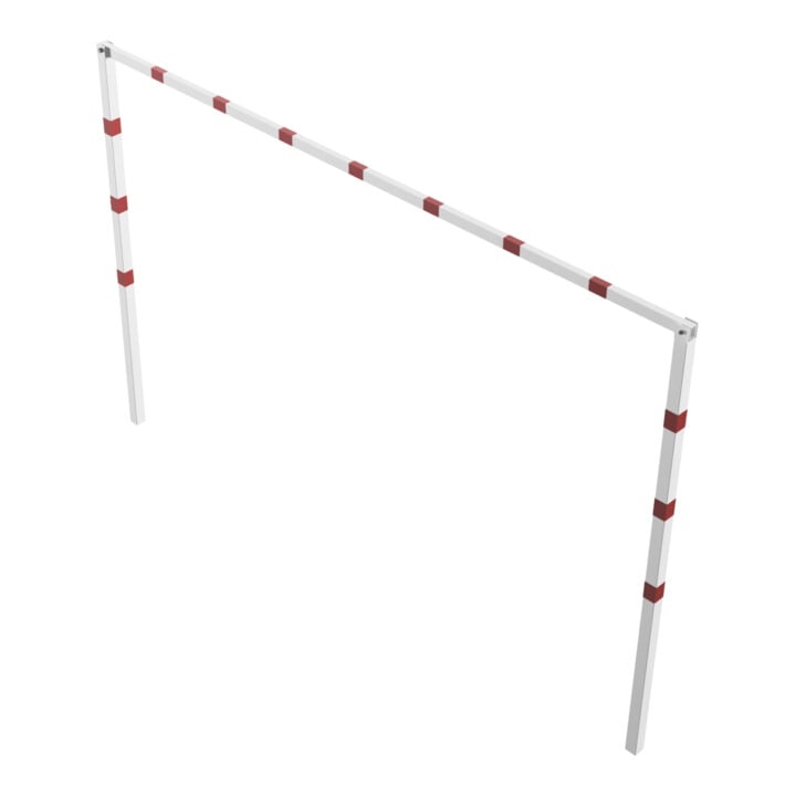 Schake Höhenbegrenzer 70x70mm, feststehend, zum Einbetonieren, 2,00m Gesamtbreite: 4,00m, weiß / rot