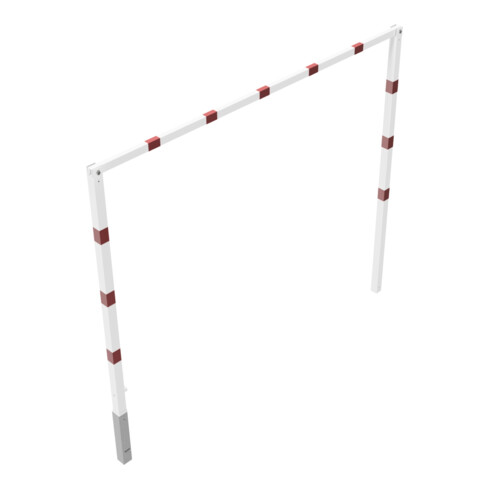 Schake Höhenbegrenzer 70x70mm, schwenkbar, zum Einbetonieren, 2,00m Gesamtbreite: 3,00m, weiß / rot