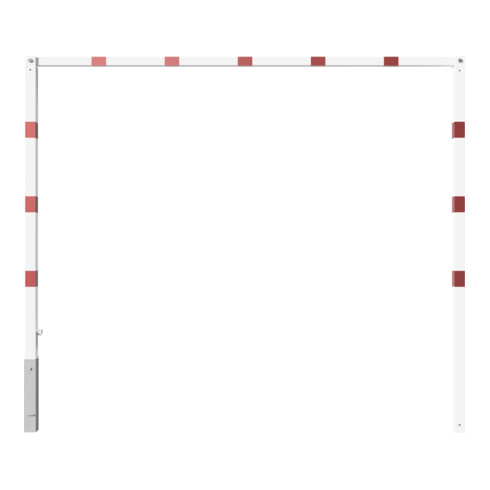 Schake Höhenbegrenzer 70x70mm, schwenkbar, zum Einbetonieren, 2,00m Gesamtbreite: 3,00m, weiß / rot
