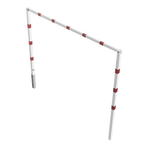 Schake Höhenbegrenzer 70x70mm, schwenkbar, zum Einbetonieren, 2,00m Gesamtbreite: 3,00m, weiß / rot