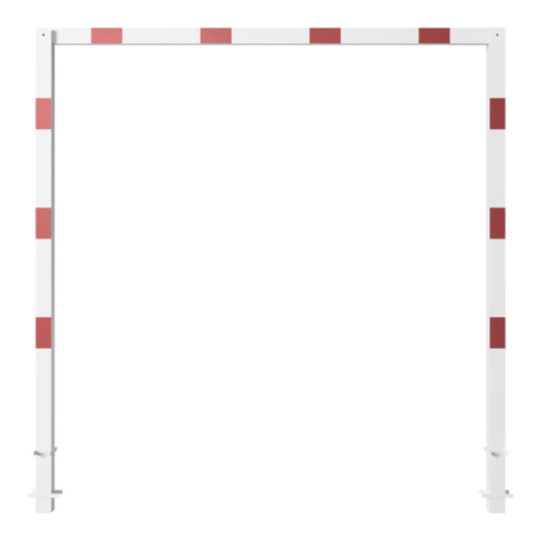 Schake Höhenbegrenzer, feststehend, 100x100mm zum Einbetonieren, 2,30m Gesamtbreite: 3,00m, weiß / rot