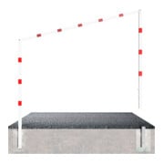 Schake Höhenbegrenzer, feststehend, 100x100mm zum Einbetonieren, 2,30m Gesamtbreite: 4,00m, weiß / rot-2