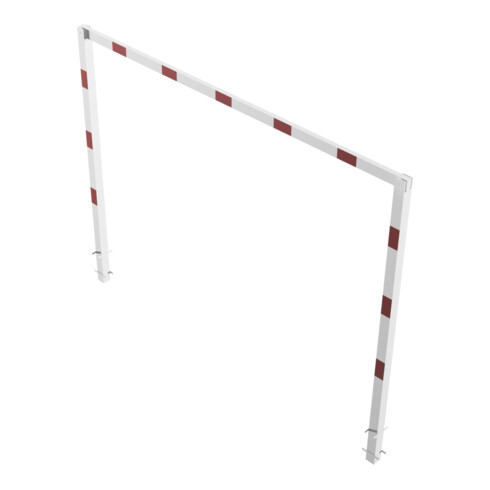 Schake Höhenbegrenzer, feststehend, 100x100mm zum Einbetonieren, 2,30m Gesamtbreite: 4,00m, weiß / rot