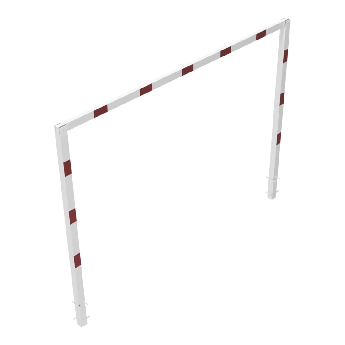 Schake Höhenbegrenzer, feststehend, 100x100mm zum Einbetonieren, 2,30m Gesamtbreite: 4,00m, weiß / rot