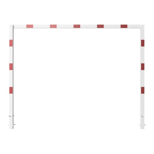 Schake Höhenbegrenzer, feststehend, 100x100mm zum Einbetonieren, 2,30m Gesamtbreite: 4,00m, weiß / rot
