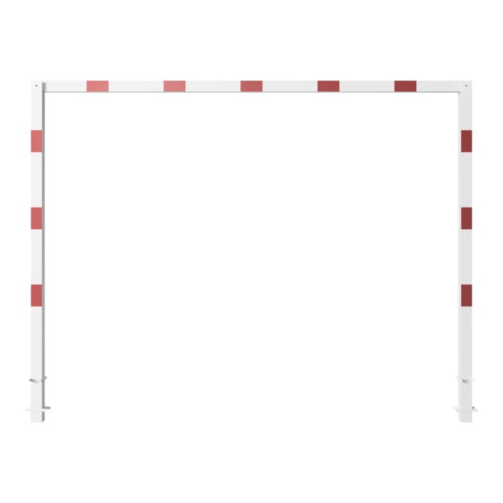 Schake Höhenbegrenzer, feststehend, 100x100mm zum Einbetonieren, 2,30m Gesamtbreite: 4,00m, weiß / rot