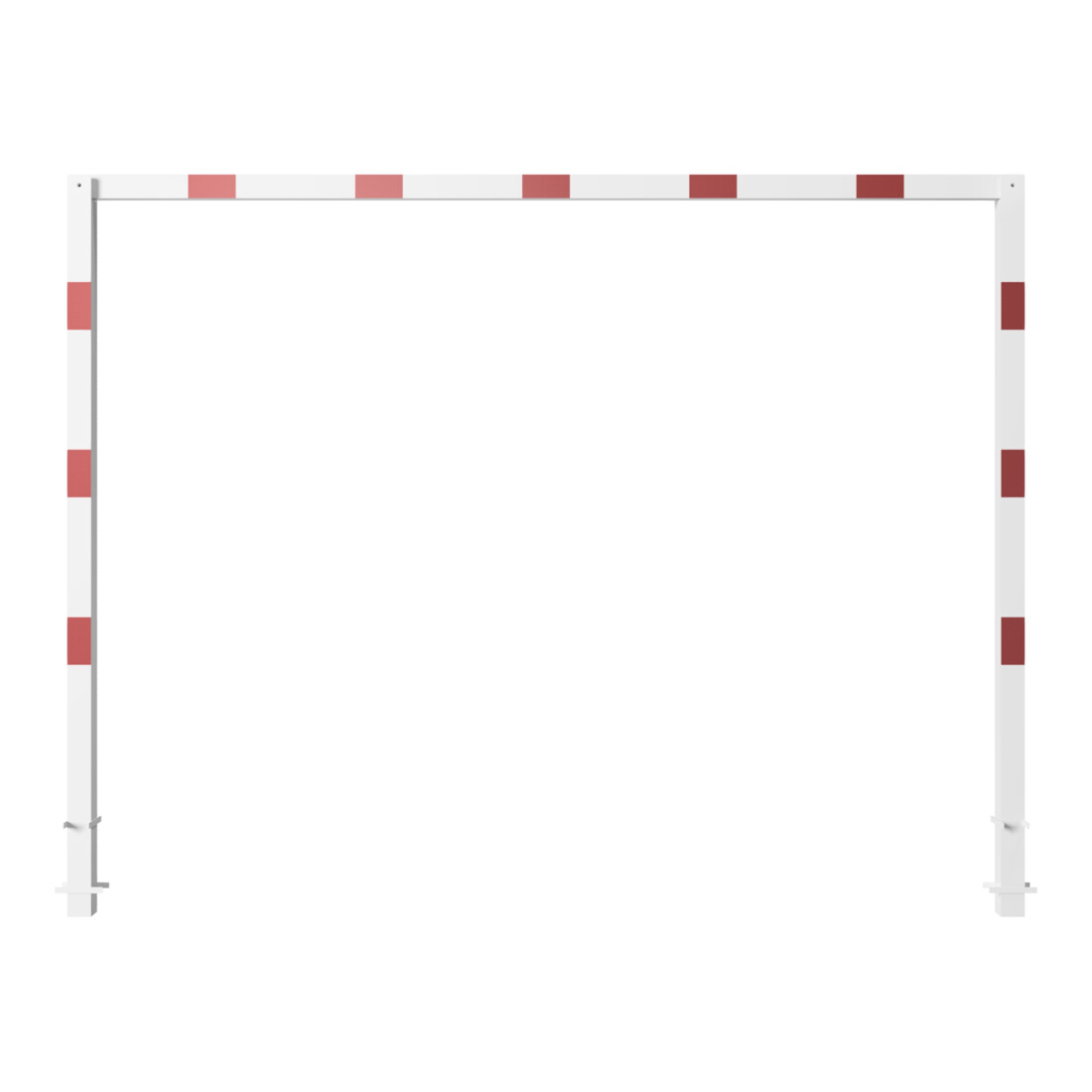 Schake Höhenbegrenzer, feststehend, 100x100mm zum Einbetonieren, 2,30m Gesamtbreite: 4,00m, weiß / rot