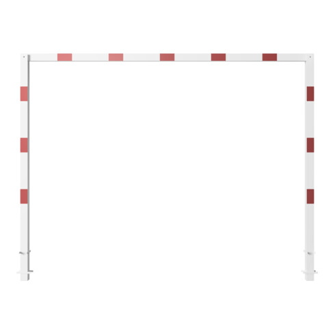Schake Höhenbegrenzer, feststehend, 100x100mm zum Einbetonieren, 2,30m Gesamtbreite: 4,00m, weiß / rot