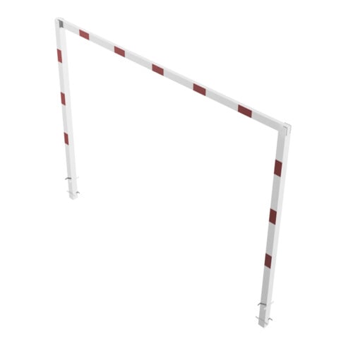 Schake Höhenbegrenzer, feststehend, 100x100mm zum Einbetonieren, 2,30m Gesamtbreite: 4,00m, weiß / rot