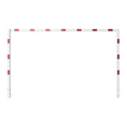 Schake Höhenbegrenzer, feststehend, 100x100mm zum Einbetonieren, 2,30m Gesamtbreite: 5,00m, weiß / rot-5