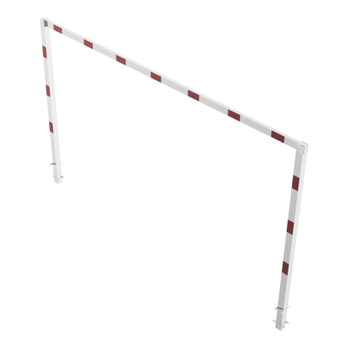 Schake Höhenbegrenzer, feststehend, 100x100mm zum Einbetonieren, 2,30m Gesamtbreite: 5,00m, weiß / rot
