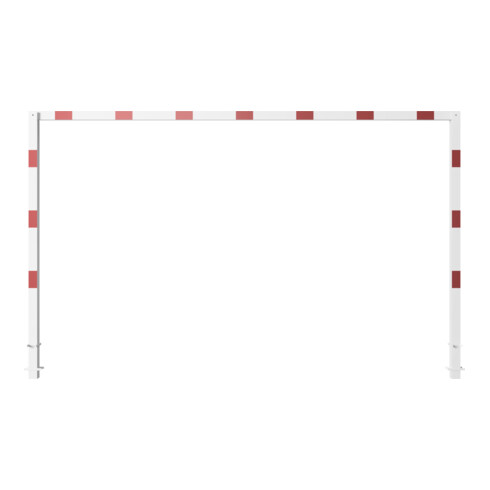 Schake Höhenbegrenzer, feststehend, 100x100mm zum Einbetonieren, 2,30m Gesamtbreite: 5,00m, weiß / rot