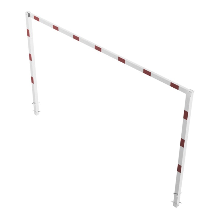 Schake Höhenbegrenzer, feststehend, 100x100mm zum Einbetonieren, 2,30m Gesamtbreite: 5,00m, weiß / rot